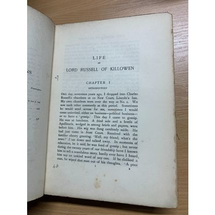 1902 "THE LIFE OF LORD RUSSELL OF KILLOWEN" R BARRY O'BRIEN ANTIQUE BOOK (P5)