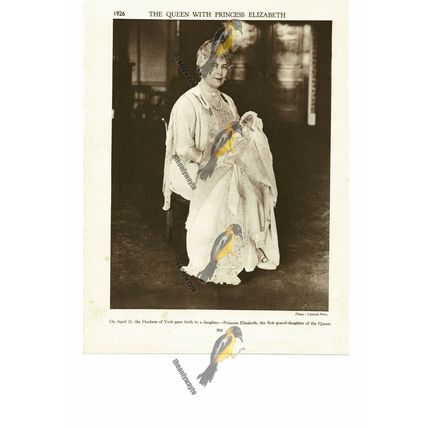 Queen Mary & Princess Elizabeth (Future Queen), 1926, Book Illustration, 1935