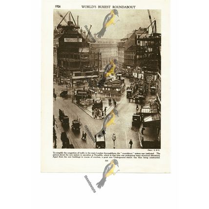 World's Busiest Roundabout, Piccadily Circus, 1926, Book Illustration, 1935
