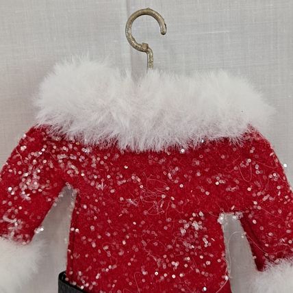 NEW Lot 3 SANTA SUITS 6" Christmas ORNAMENTS Holiday Time Mrs Claus Jacket