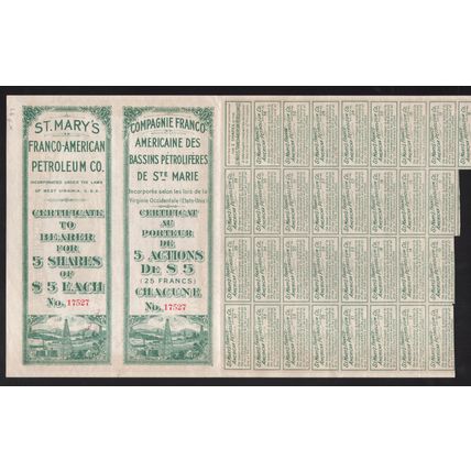 St Mary`s Franco American Petroleum ..share.. Date1902 ..