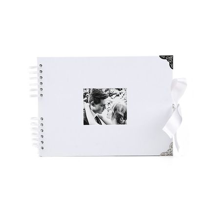 Woodside Home Living Metal Corner Scrap Book Style Photo Album 29cm x 21.5cm - W