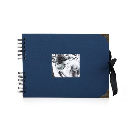 Woodside Home Living Metal Corner Scrap Book Style Photo Album 29cm x 21.5cm