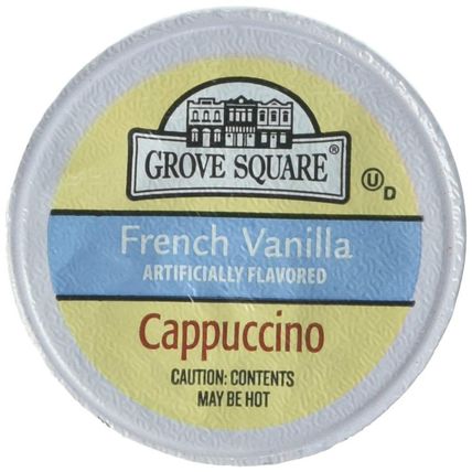 Grove Square Cappuccino Pods, French Vanilla, Single Serve, 50 Count (Pack of 1)