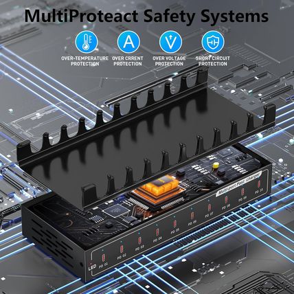 200W Fast USB Charging Station, 10 Type-C Ports A+ Grade Smart Protection Chargi