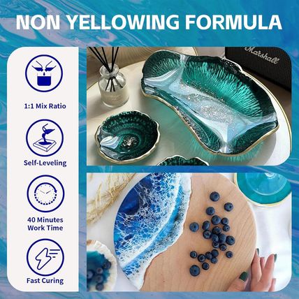 Epoxy Resin Kit 1 Gallon, Deep Pour Epoxy Resin,Crystal Clear&High Gloss, Strong