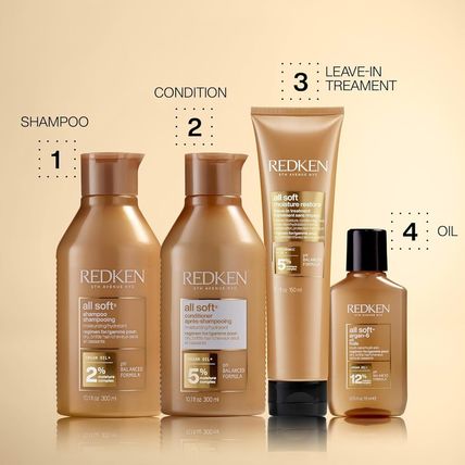 Redken All Soft Shampoo and Conditioner Set for Dry or Brittle Hair - Provides I