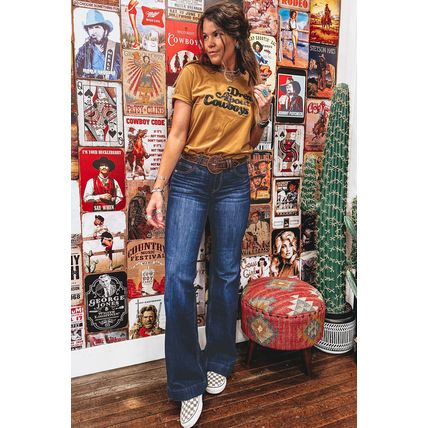 Sail Blue Western Stitch Patched Pocket Bootcut Jeans