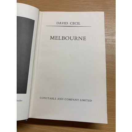 1965 DAVID CECIL "MELBOURNE" LORD MELBOURNE BIOGRAPHY HARDBACK BOOK (P5)