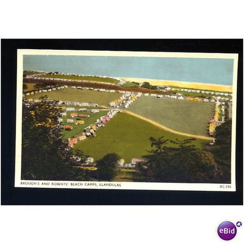 Wales LLANDULAS Beach Camps Postcard by Marimex (BC.593)