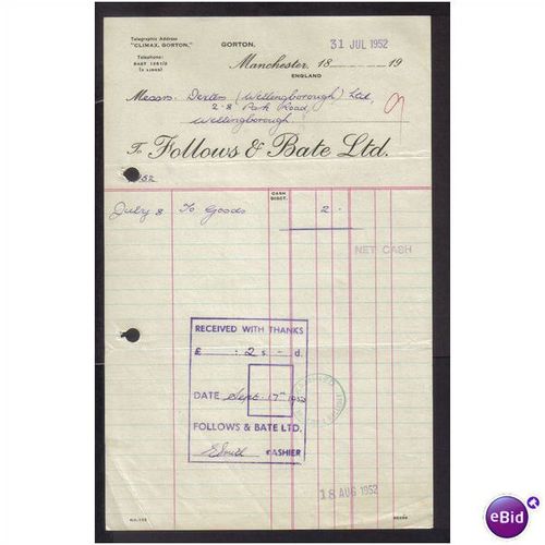 FOLLOWS & BATE LTD,GORTON,MANCHESTE R, 31JUL1952