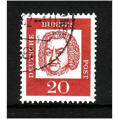 GERMANY 1961 FAMOUS GERMANS SG B 199 20pf RED FINE USED