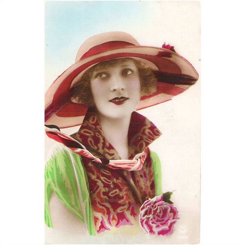 CARTE POSTALE - MODE - FEMME A CHAPEAU - REF 64