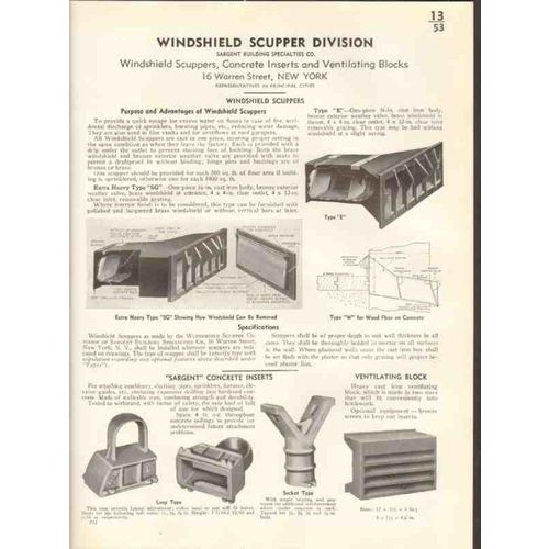 sargent building specialties company 1938 scuppers vintage catalog