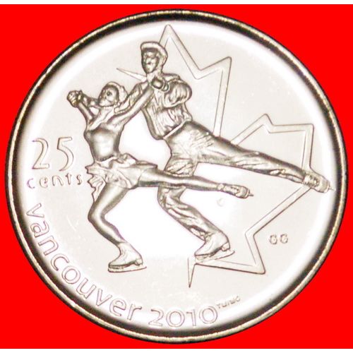 OLYMPICS: CANADA ★ 25 CENTS 2008 2010 UNC MINT LUSTER! LOW START ★ NO RESERVE!