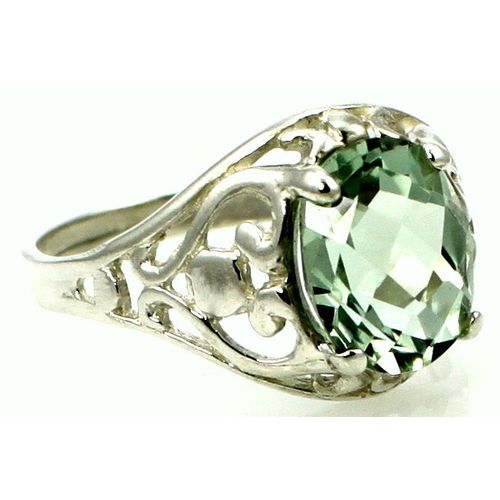Green Amethyst (Prasiolite), 925 Sterling Silver Ring, SR004
