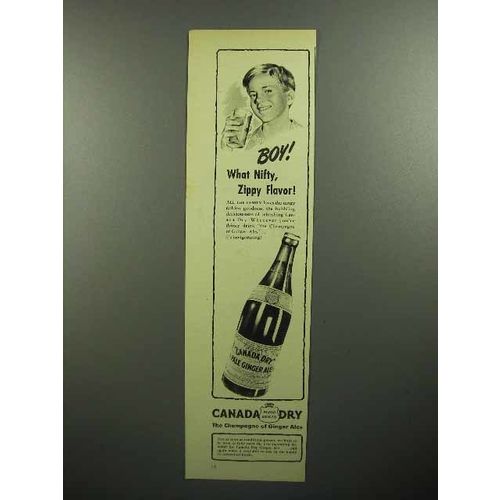 1945 Canada Dry Pale Ginger Ale Soda Ad - Zippy