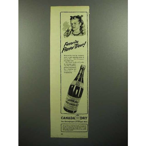 1945 Canada Dry Pale Ginger Ale Soda Ad - Flavor