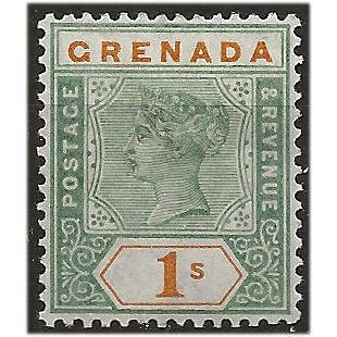 Grenada 1895 SG55 1/- Green & Orange Unmounted Mint . ..