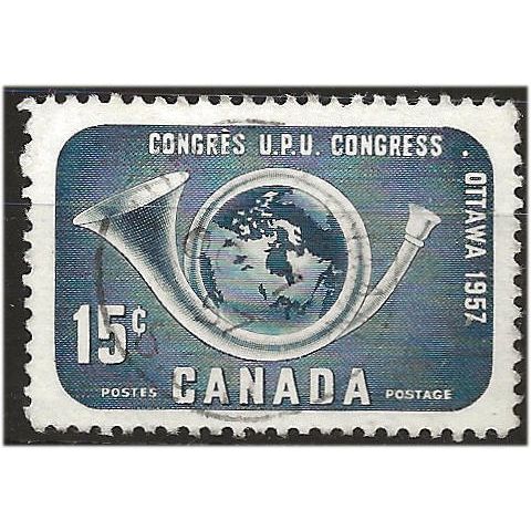 Canada 1957 SG478 15c BLackish Blue Fine Used . ..