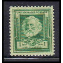 864 1c Henry Longfellow Fine MNH KA2464