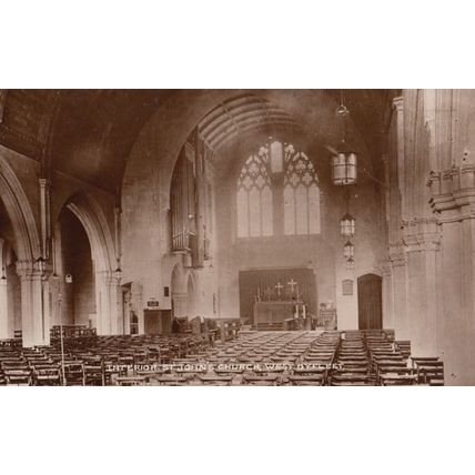 Organ at St Johns Church West Byfleet Antique Real Photo Postcard