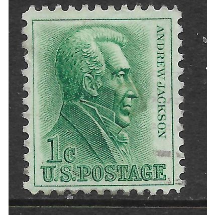 USA 1962 1c GREEN ANDREW JACKSON SG 1206 FINE USED#