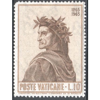 Vatican City 1965 - L10 - The 700th Anniversary of the Birth of Dante - unused