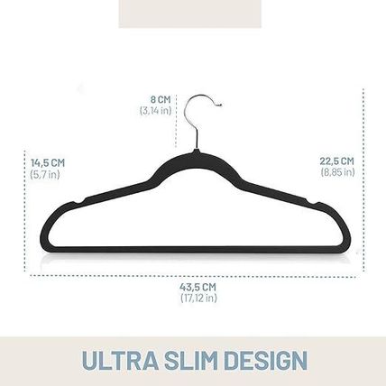 Avenn Black Velvet Adults Clothes Hangers for Closet (10pk)