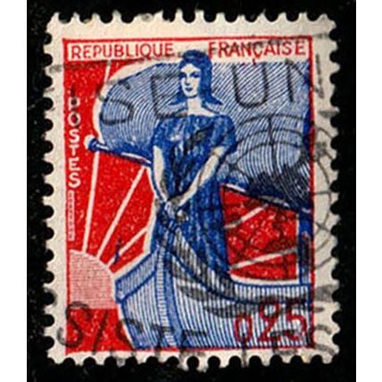 France 1960 Marianne 0,25f Used Stamp Boat .