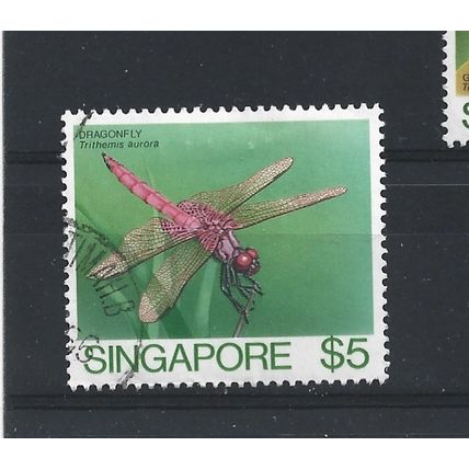 Singapore.SG501 $5 Dragonfly.Fine Used.Jul25