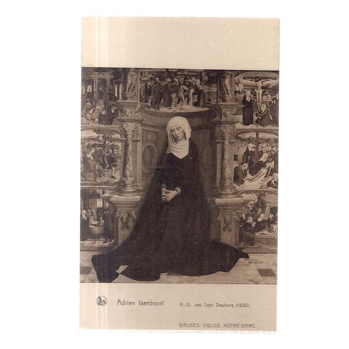 ADRIEN ISENBRANT, EGLISE NOTRE-DAME, BRUGES unused vintage postcard, =