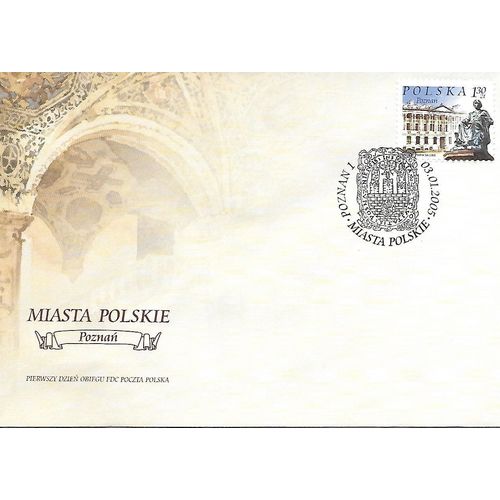 Poland Mi 4166 FDC: 1 Zl. 30 multicoloured Library and Hygea Sculpture, Poznań.