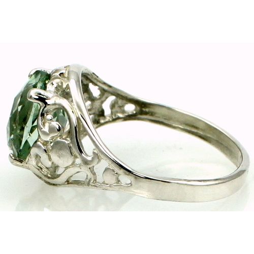 Green Amethyst (Prasiolite), 925 Sterling Silver Ring, SR004