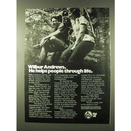 1973 Pilot Life Insurance Ad - Wilbur Andrews