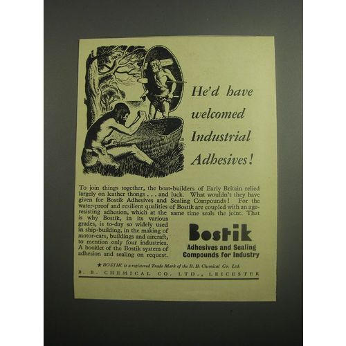 1948 Bostik Adhesives and Sealing Compounds Ad - He'd have welcomed industrial