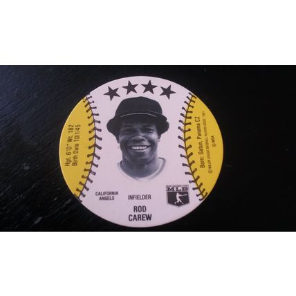 1981 MSA Disc Blank Back Rod Carew Excellent-Mint (6) California Angels
