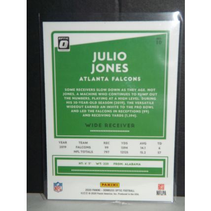 2020 Donruss Optic JULIO JONES (Atlanta Falcons) #10