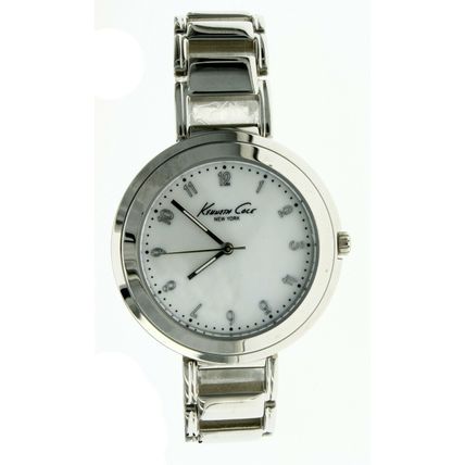 New Ladies Kenneth Cole Stainless Steel White Shell Dial W-R Wrist Watch KC4661
