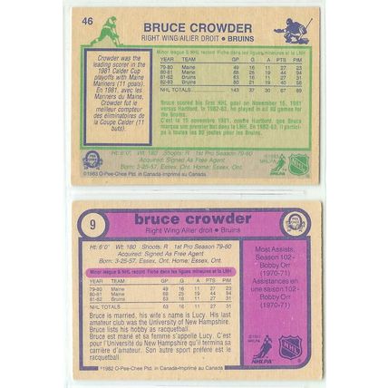 Bruce Crowder 2x card lot