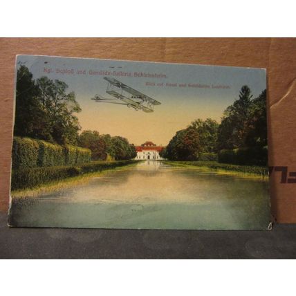 SCHLEISSHEIM PALACE, MUNICH, GERMANY unused antique postcard WW1 aeroplane