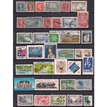 Canada Selection of 37 used stamps ( L1017 )