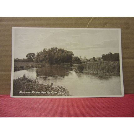 from the RIVER STOUR, WIMBORNE MINSTER, DORSET . unused vintage postcard =