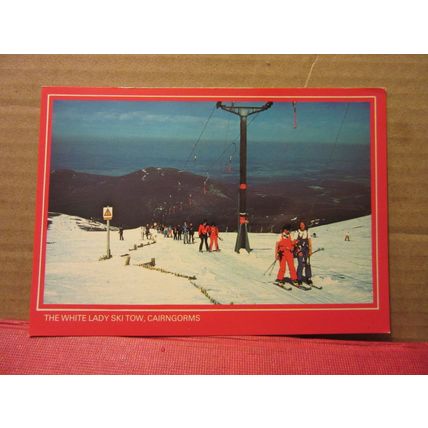 THE WHITE LADY SKI TOW, CAIRNGORMS unused postcard dated 1984 #