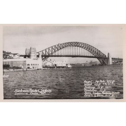 Harbour Bridge Sydney Australia Luna Park History Real Photo Postcard