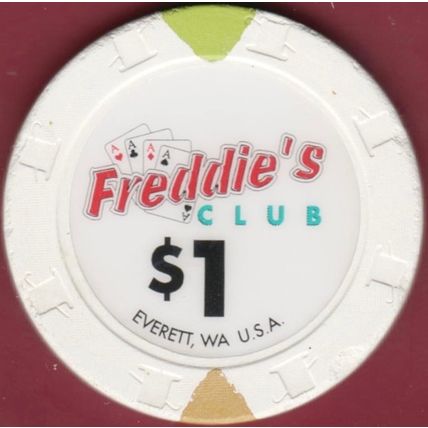 Freddie's Club. $1 Casino Chip. Everett, WA. I60.