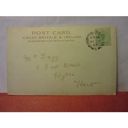 lovely old LONDON used antique postcard 1907 pm /