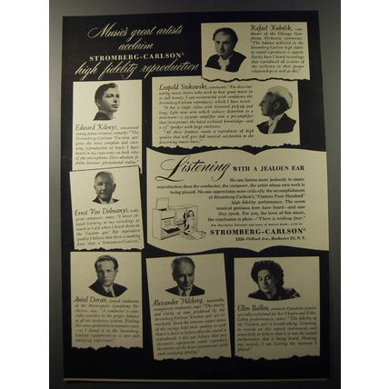 1953 Stromberg-Carlson Custom 400 Ad - Edward Kilenyi; Leopold Stokowski
