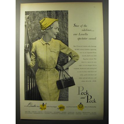 1953 Peck and Peck Dress Ad - Star of the sidelines