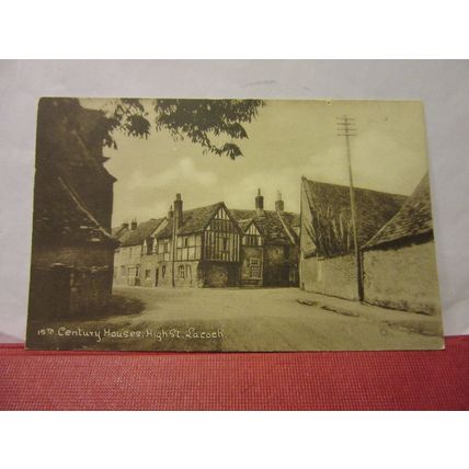 15th C. HOUSE, HIGH ST, LACOCK, WILTS. unused antique postcard C. J. Butler (c =